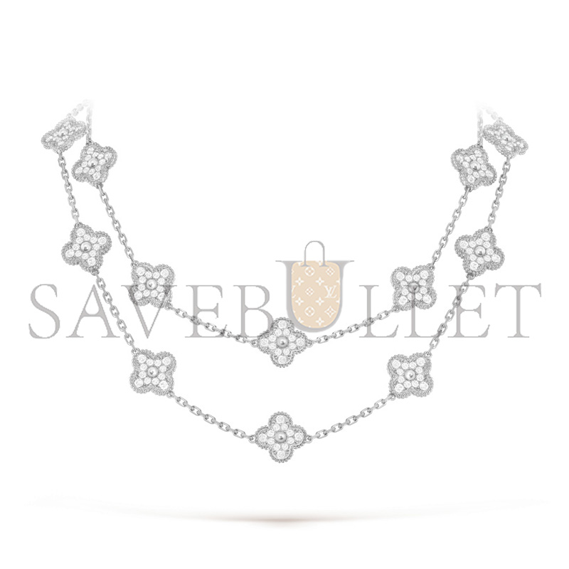 V*n Cl**f arpels vintage alhambra long necklace, 20 motifs vcara43300